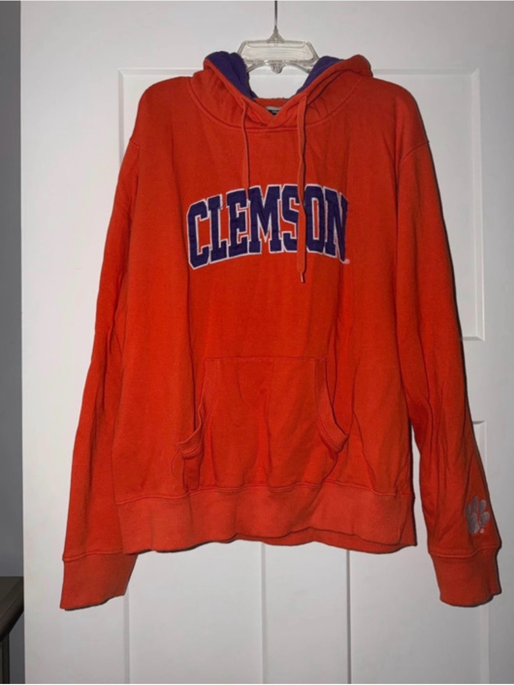 Stadium Athletics Orange Hoodie with Navy Clemson Appliqué